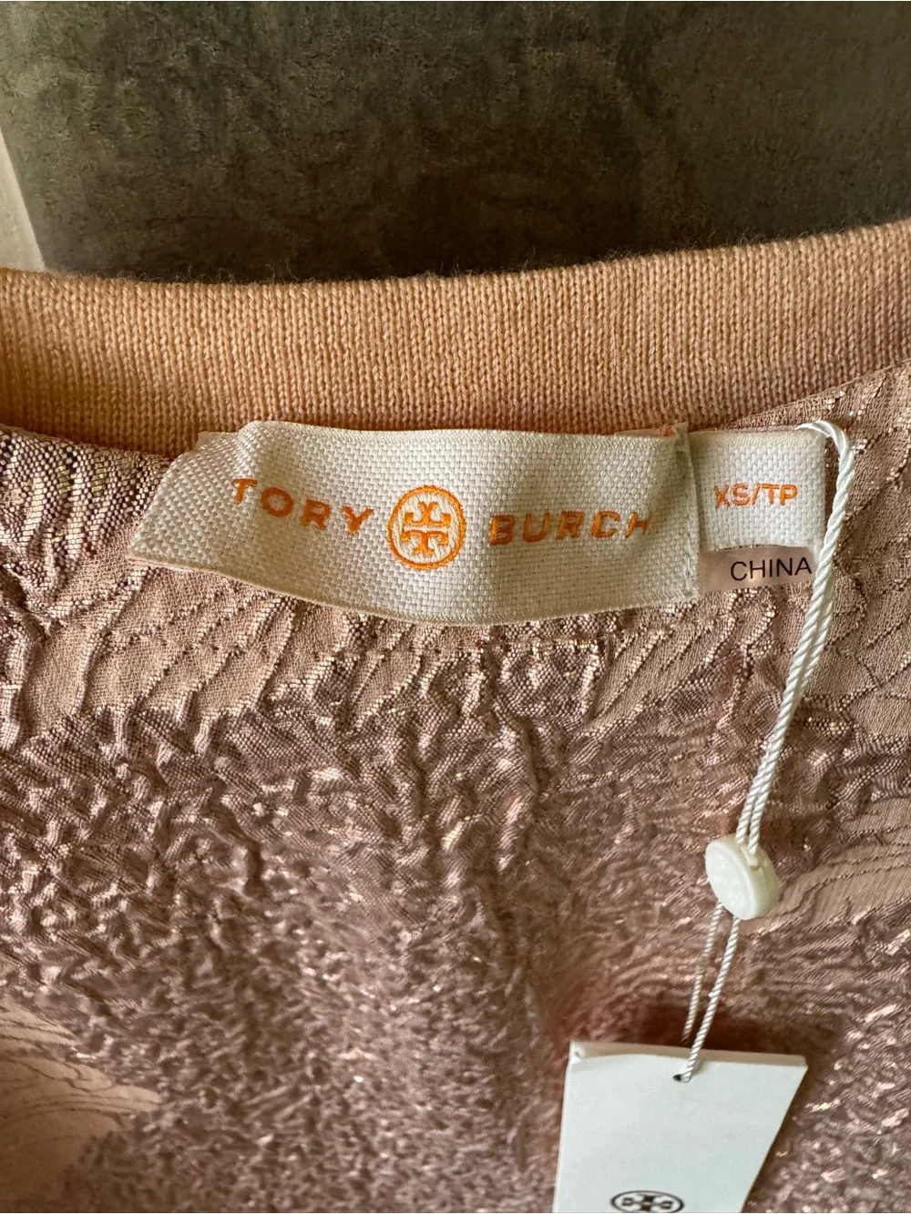 Tory Burch NWT Powder Blush Floral Jacquard Midi Dress